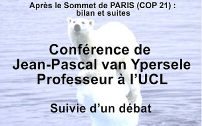 Conférence de J-P van Ypersele, Professeur à l’UCL